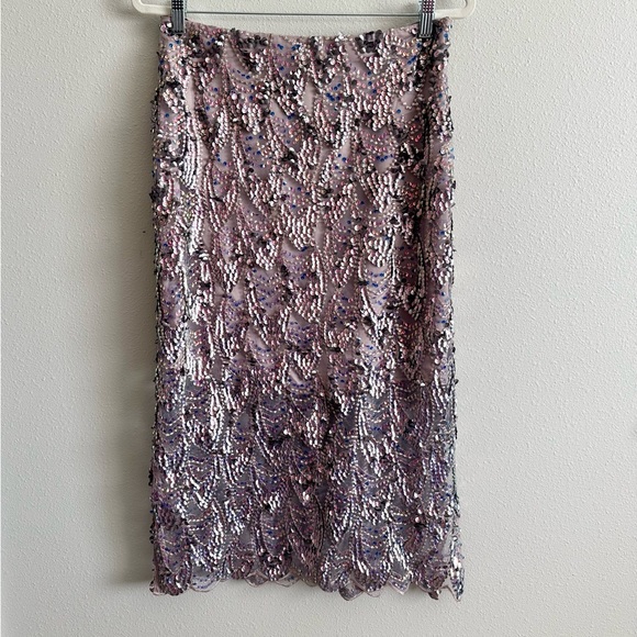 NEW Zara Sequin Midi Skirt Size Medium - Picture 6 of 13